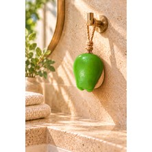 Emila Home Dekoratif Kokulu Sabun & Peeling Etkili Asılabilir Dekoratif Banyo Sabunu & Yeşil Elma Lifli Katı Sabun 8,5X7X4,8 cm