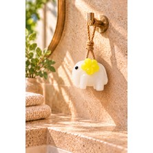 Emila Home Dekoratif Kokulu Sabun & Peeling Etkili Asılabilir Dekoratif Banyo Sabunu & Sarı Çiçekli Fil Katı Sabun 8X10 cm