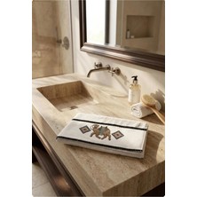 Narma Home Camella | Patentli Tasarım Yumuşak Kalın Dokulu Nakışlı El-Yüz Havlusu – %100 Pamuk, Şık, Etnik Tasarım Havlu (50X90 Cm)