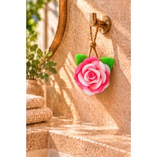 Emila Home Dekoratif Kokulu Sabun & Peeling Etkili Asılabilir Dekoratif Banyo Sabunu & Pembe Gül Katı Sabun 10X11 cm