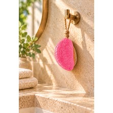 Emila Home Dekoratif Kokulu Sabun & Peeling Etkili Asılabilir Dekoratif Banyo Sabunu & Pembe Pomelo Dilimi Şekilli Lifli Katı Sabun 10X6X4 cm