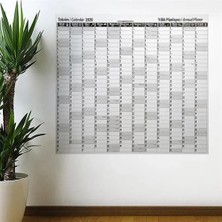 Duvara Yapıştırılabilir Yıllık Planlayıcı Takvim 110X100 cm