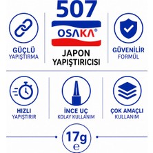 Belirtilmemiş Osaka 507 Japon Yapıştırıcı, Siyanoakrilat, Şeffaf, Sıvı, Hızlı Kuruyan, Plastik, Metal, Ahşap, Seramik ve Deri Için Çok Amaçlı (1)
