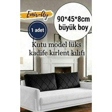 Emir-Ay@hometeks Kutu Model  Kapitoneli Büyük Boy Sırt Minderi ,kırlent Kılıfı , Yastık Kılıfı ( Leke Tutmayan Silinebilir Kadife )