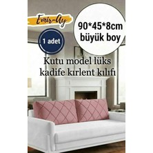 Emir-Ay@hometeks Kutu Model  Kapitoneli Büyük Boy Sırt Minderi ,kırlent Kılıfı , Yastık Kılıfı ( Leke Tutmayan Silinebilir Kadife )