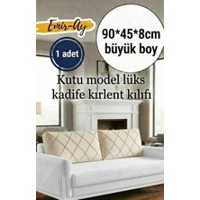 Emir-Ay@hometeks Kutu Model  Kapitoneli Büyük Boy Sırt Minderi ,kırlent Kılıfı , Yastık Kılıfı ( Leke Tutmayan Silinebilir Kadife )
