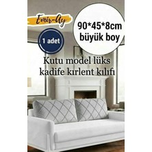 Emir-Ay@hometeks Kutu Model  Kapitoneli Büyük Boy Sırt Minderi ,kırlent Kılıfı , Yastık Kılıfı ( Leke Tutmayan Silinebilir Kadife )