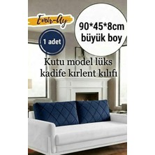 Emir-Ay@hometeks Kutu Model  Kapitoneli Büyük Boy Sırt Minderi ,kırlent Kılıfı , Yastık Kılıfı ( Leke Tutmayan Silinebilir Kadife )