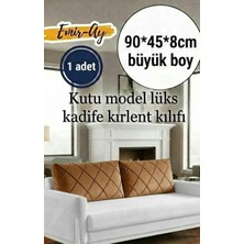 Emir-Ay@hometeks Kutu Model  Kapitoneli Büyük Boy Sırt Minderi ,kırlent Kılıfı , Yastık Kılıfı ( Leke Tutmayan Silinebilir Kadife )