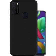 Burkina [black Lıquıd Sılıcone] For Samsung M30S-M21 ile Uyumlu Esnek Silikon Matte Kaymaz Yapı Iç Kadife Yüzey Darbe Emici Siyah Telefon Kılıfı (Siyah, Samsung M30S-M21)