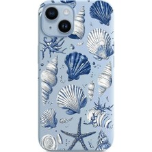 Lavderuar iPhone 13 & iphone 14 Için Marine Cover Desenli Silikon Kılıf | Yüksek Kalite Uv Baskı & Içi Kadife Lansman Kapak Bebe Mavisi