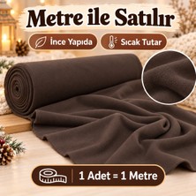 Ecotton Works Metrelik Polar Kumaş Kahverengi 180 cm Genişlik – Ince Sıcak Tutan Yumuşak Polar Battaniyelik ve Koltuk Örtülük