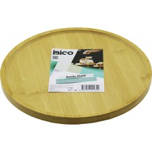 Ulu Pazarlama Bambu Yuvarlak Sunum Tepsisi 24.5 cm Ayaklı