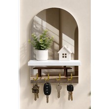 Onyx Lab Onyxlab Güneşli Sade Salon Temalı Raflı 4 Kancalı Duvar Anahtarlığı, 35 x 20 Cm, Mdf
