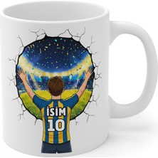 Happy Trend Tek Futbol Toplu 3D Tasarım Kupa Bardak/kişiye Özel Kupa Bardak/sarı Kırmızı/sarı Laciver/siyah Beyaz Taraftar (Beyaz Fb)