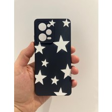 Kılıfexpress Note 12 Pro 5g Uyumlu Içi Kadife Premium Beyaz Yıldız Desenli  Koruyucu Arka Kapak