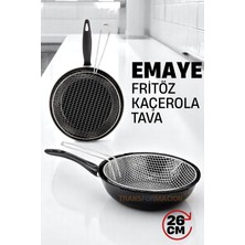 Happy Trend Fritözlü Emaye Kızartma Tavası- Kızartma Kaçerola Multi Kullanım 26 cm 721670