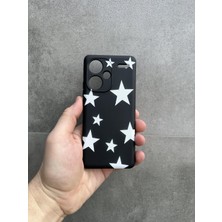 Kılıfexpress Xiaomi Redmi Note 13 Pro Plus 5g Uyumlu Siyah Beyaz Yıldız Desenli Silikon Kılıf - Kamera Korumalı Darbe Eici Lansman Kapak