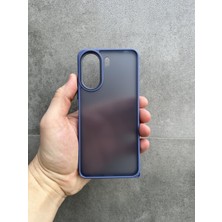 Kılıfexpress Xiaomi Redmi 13C / Poco C65 Uyumlu Kılıf Kamera Korumalı Mavi Buzlu Şeffaf Renkli Tuşlu Premium Kapak