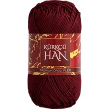 Happy Trend 3 mm Polyester Makrome Ipi 100 G 100 M, Parlak Örgü ve Çanta Ipi - Şarap Bordosu