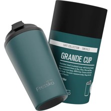 Happy Trend By Fressko Grande Boy Yeniden Kullanılabilir Kahve Bardağı, Termos, Yalıtımlı Termal Kupa, 475 Ml, Zümrüt Yeşili
