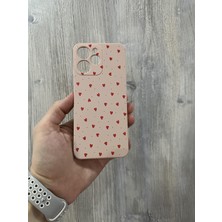 Kılıfexpress Redmi 12 Uyumlu Kalpli Lansman Kılıf - Pembe Kırmızı Kalp Desenli  Telefon Kılıfı