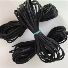 Happy Trend Tuhafiye Floş Ip/sıçan Kuyruğu/bileklik Ipi/abiye Sırt Bağlama Ipi / 2 mm 5 Metre, Siyah