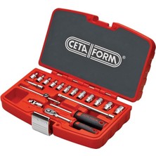 Happy Trend Form C00/18PH2 Lokma Takımı, Kırmızı, 1 Adet, 18 Parça, 1/4", 6 Köşe