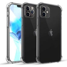 Happy Trend iPhone 12 Pro ile Uyumlu ile Uyumlu Kapak Şeffaf Airbag Antishock Köşe Korumalı Silikon Kılıf