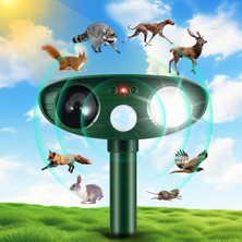 Happy Trend Yükseltilmiş Ultrasonik Hayvan Kovucu Açık Kedi Kovucu Güneş Hayvan Kovucu Hareket Sensörü ile Geyik Kovucu Cihazlar Sincapları Korkutmak Için Tavşan Rakun Kokarca Kovucu Yard Bahçe Çiftliği Için