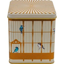 Happy Trend Bird Cage Desenli Kare Metal Saklama Kabı 12X12 cm (Bird Cage)