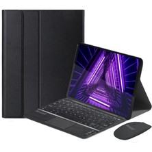 Happy Trend Lenovo Tab M10 TB-X306F 10.1 Inch ile Uyumlu Bluetooth Touchpad Klavye + Bluetooth Mouse + Standlı Kılıf - Bkk7