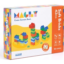 Happy Trend Soft Bricks Yumuşak Yapı Blokları - Çocuklar Için Renkli Esnek 42 Parça Yapı Blok Seti