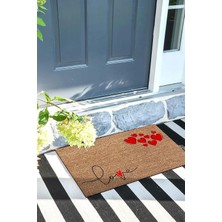 Happy Trend Love Kapı Önü Paspası Dekoratif Kapı Paspası Dış Mekân Paspas Ev Içi Paspası 45X70CM