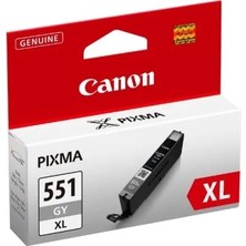 Canon CLI-551XL Gy (6447B001)  Yüksek Kapasite Gri Orjinal Kartuş - MG5450 / MG6350
