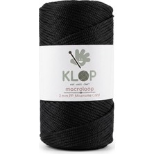 Happy Trend 2mm Polyester Makrome Ipi 230M 200GR Supla ve Çanta Ipliği (Siyah)