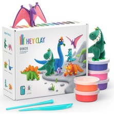 Clay Dinozorlar Seti - Çocuklar Için Hava ile Kuruyan ve Şekil Alan Kil - 15 Kutu Kil Seti ve Şekillendirme Aletleri - 5-7 Yaş Çocuklar Için Dinozor Oyuncakları