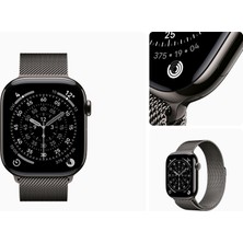 Rafta Apple Watch Series 11 Gps + Cellular 42 mm Arduvaz Titanyum Kasa Akıllı Saat ve Siyah Spor Kordon - M/l. Uyku Skoru, Fitness Takibi, Sağlık Izleme, Hep Açık Ekran