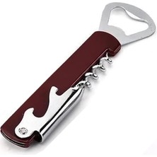 Happy Trend Metal Tirbuşon ve Şişe Açacağı Seti (Bordo)