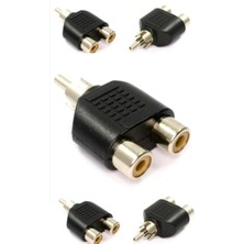 Happy Trend Adet Audio Video Rca Erkek - 2 Rca Dişi Aparat Lale Çoklayıcı Av Jack Rca Fişi Çift Kablo Girişli
