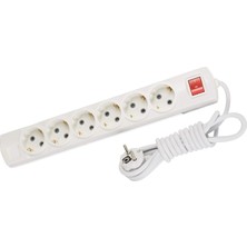 Happy Trend Priz 6 Lı 3 Metre, Topraklı, Anahtarlı, Çocuk Korumalı