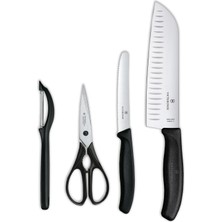 Happy Trend Swiss Classic Mutfak Takımı, 4 Parça, Paslanmaz, Siyah