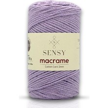 Happy Trend 2 mm - 160 METRE%100 Geri Dönüştürülmüş Pamuk Makrome Kordon Tığ Çantası Kordon Makrome Halat Tığ Ipliği (Lila)