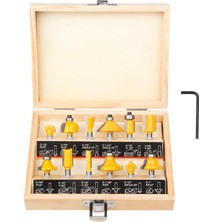 Happy Trend Yönlendirici Uç Seti 1/4 Inç Şaft - 12 Parça Set, Tungsten Karbür Ahşap Freze Uçları, Ahşap Işleme Aletleri