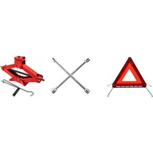 Nisline Mercedes Eqb 2021-2022-2023-2024-2025-2026-2027 Gerçek 1.5 Ton Kriko - Sağlam 4 Kollu Istavroz Tip Bijon Anahtarı - Yüksek Fosforlu  Ikaz Levhası & Üçgen Reflektör Seti