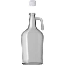 Happy Trend 3 Litre Kulplu Galon Cam Şişe Yağlık Plastik Kapaklı Şeffaf Yağdanlık