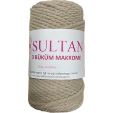 Happy Trend 3 Büklüm Makrome Ipi 250 gr 003 Açık Bej