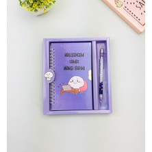 Happy Trend Ama Hangi Birini Mavi Tasarımlı Kilitli Defter ve Kalem Seti