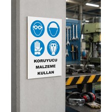 Happy Trend Güvenliği Uyarı Levhası Koruyucu Malzeme Kullan Beyaz 20 x 30 KARBONNM2041