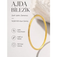 E-Gümüş 925 Ayar Altın Kaplama  Başakajda Bilezik